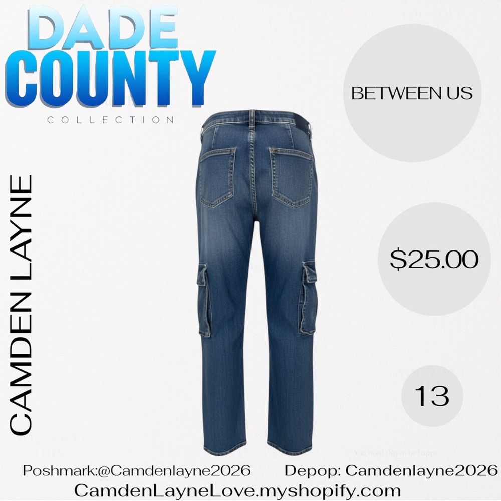 Stylish Blue Women's Cargo Demin Jeans - Picture 5 of 9
